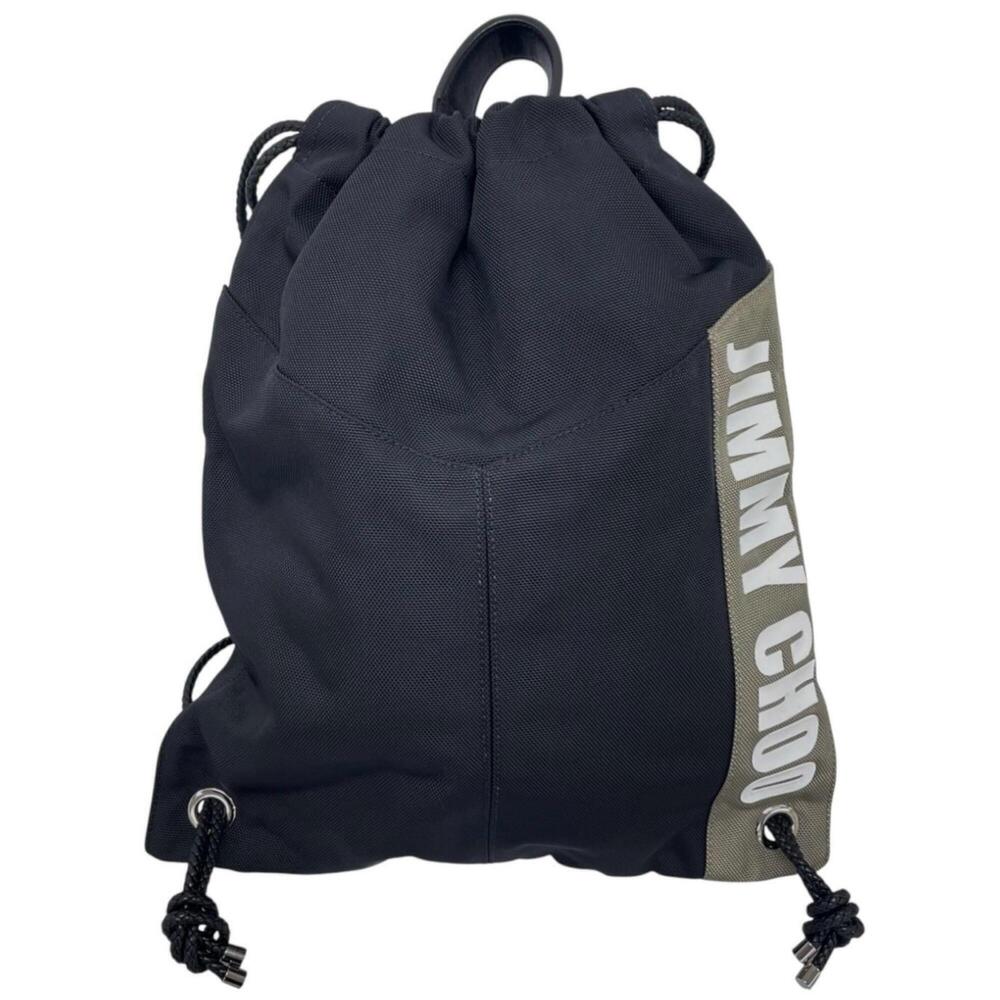 JIMMY CHOO Marlon Backpack, Nylon and Sheepskin Leather, Black, Men's Women's